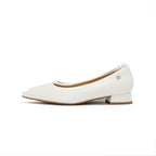 Pointed-Toe Block Heel Pumps - White