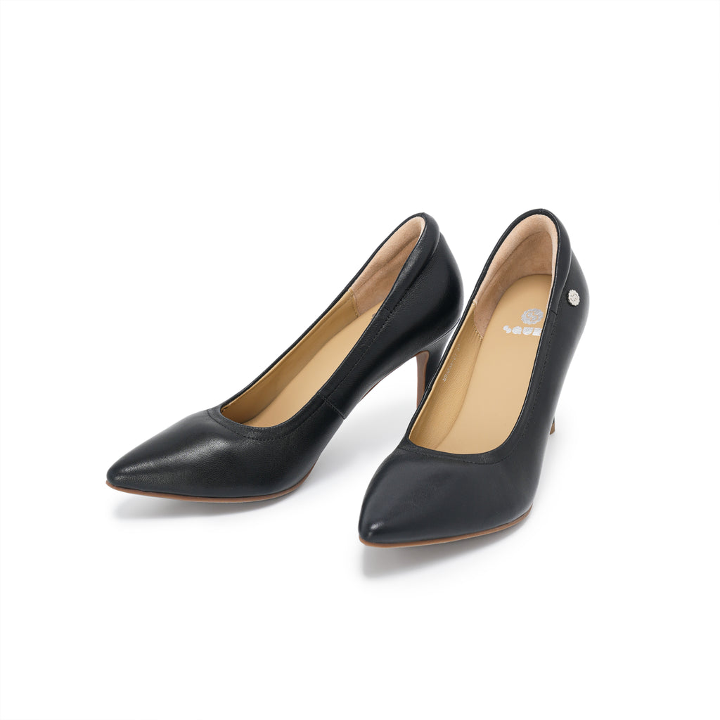 Pointed-Toe Stiletto Pumps - Black