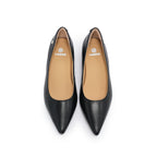 Pointed-Toe Block Heel Pumps - Black