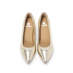 Pointed-Toe Stiletto Pumps - Gold