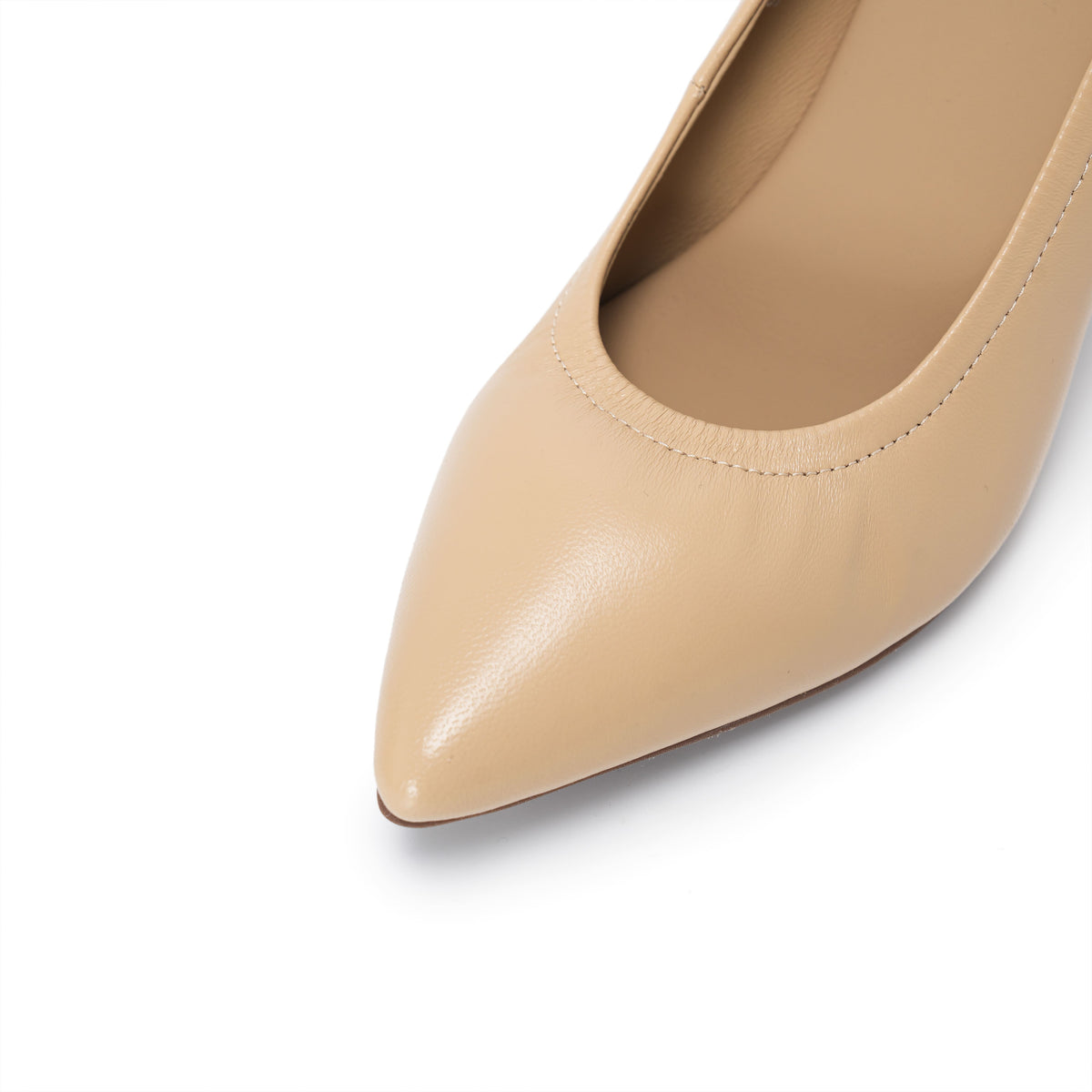 Pointed-Toe Stiletto Pumps - Nude