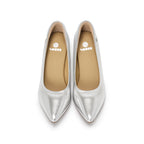 Pointed-Toe Stiletto Pumps - Silver