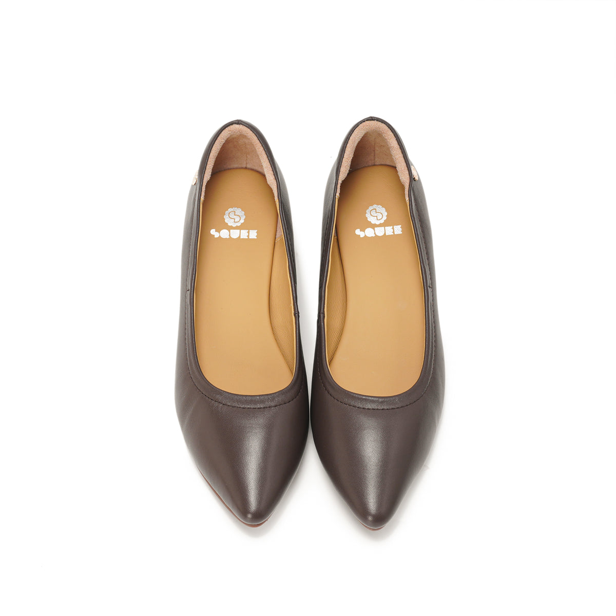 Pointed-Toe Wedge Pumps - Brown