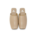 Square-Toe Slip On Mules - Nude