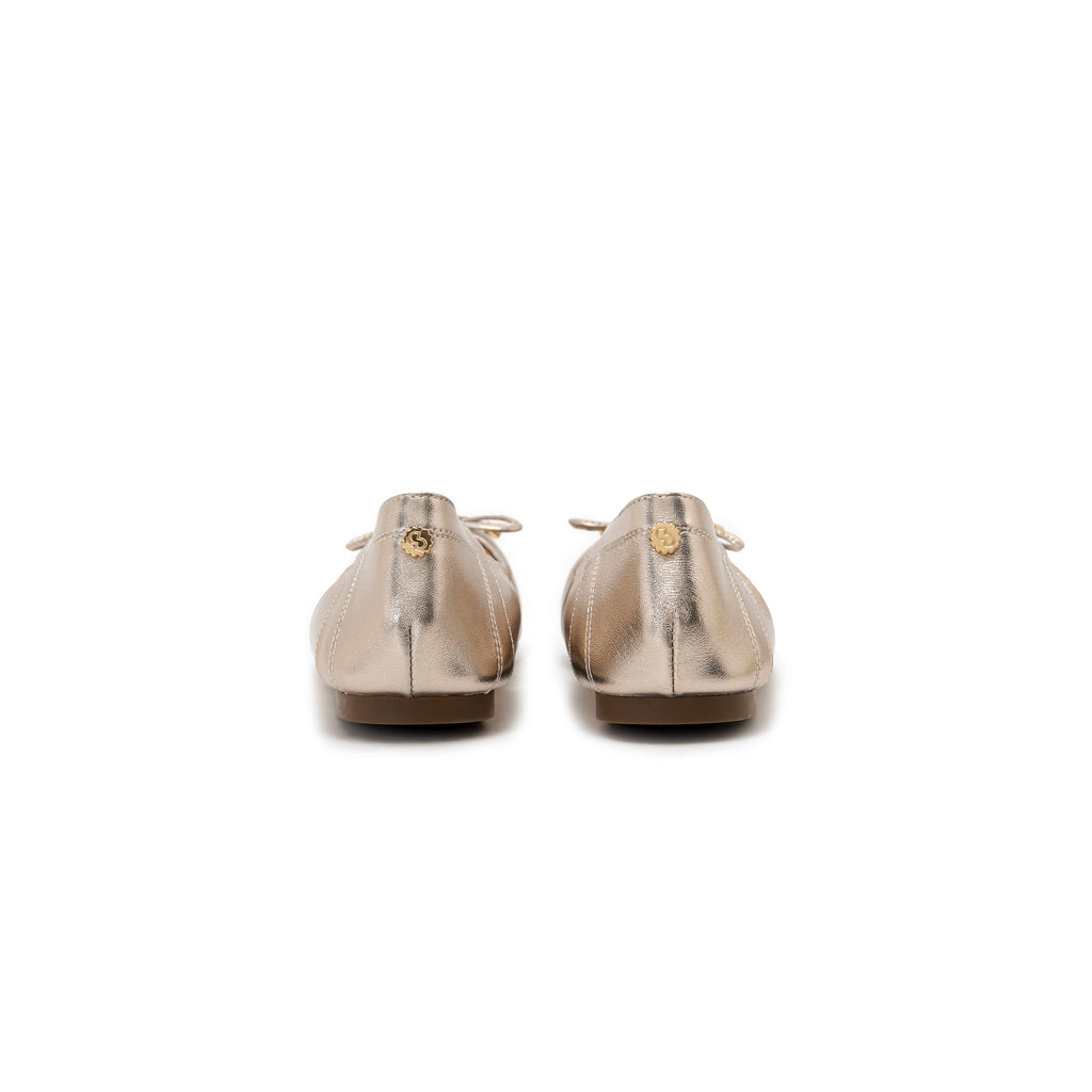 Pointed-Toe Ballet Flats - Champagne